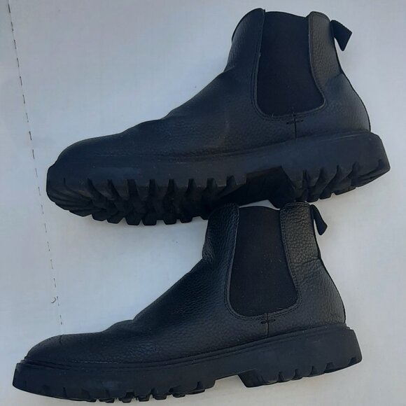 Black Biker Style Boots Size 11 - Picture 6 of 8